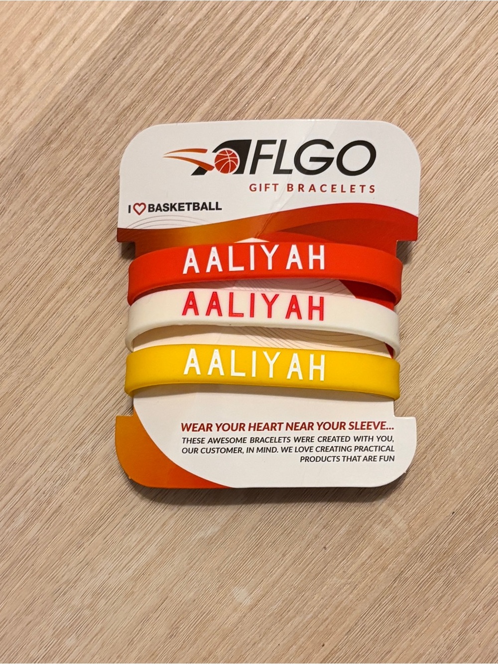 FLGO Aaliyah Silicone Bracelet Set - Red, White, Yellow